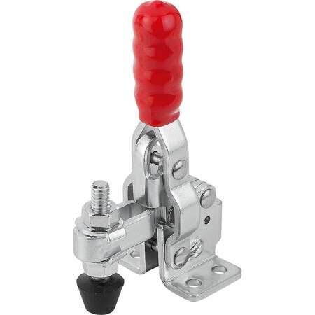 Kipp Toggle Clamp Vertical Std, Horizontal Foot F2=1800, Adjustable Clamping Spind M06X44, Steel Electro K1255.001800